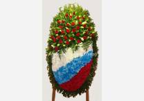 Венок ритуальный патриотический Элитный из живых цветов 110